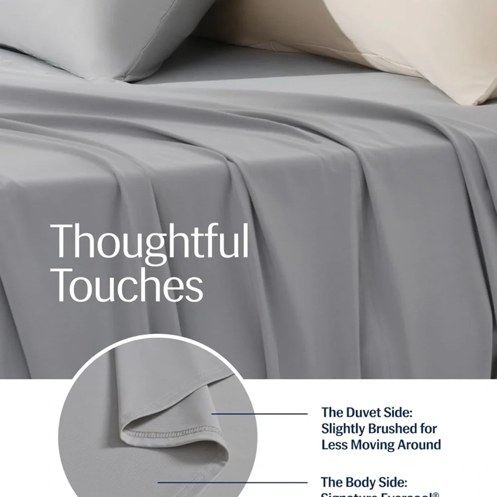 REST® Evercool®+ Flat Sheet Cali King/King Size, Breathable Luxury Bedding Gray